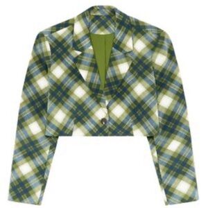 WeWoreWhat Green Plaid Blazer